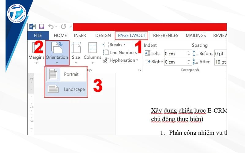 Cách in phao thi trong word 2010 bước 2